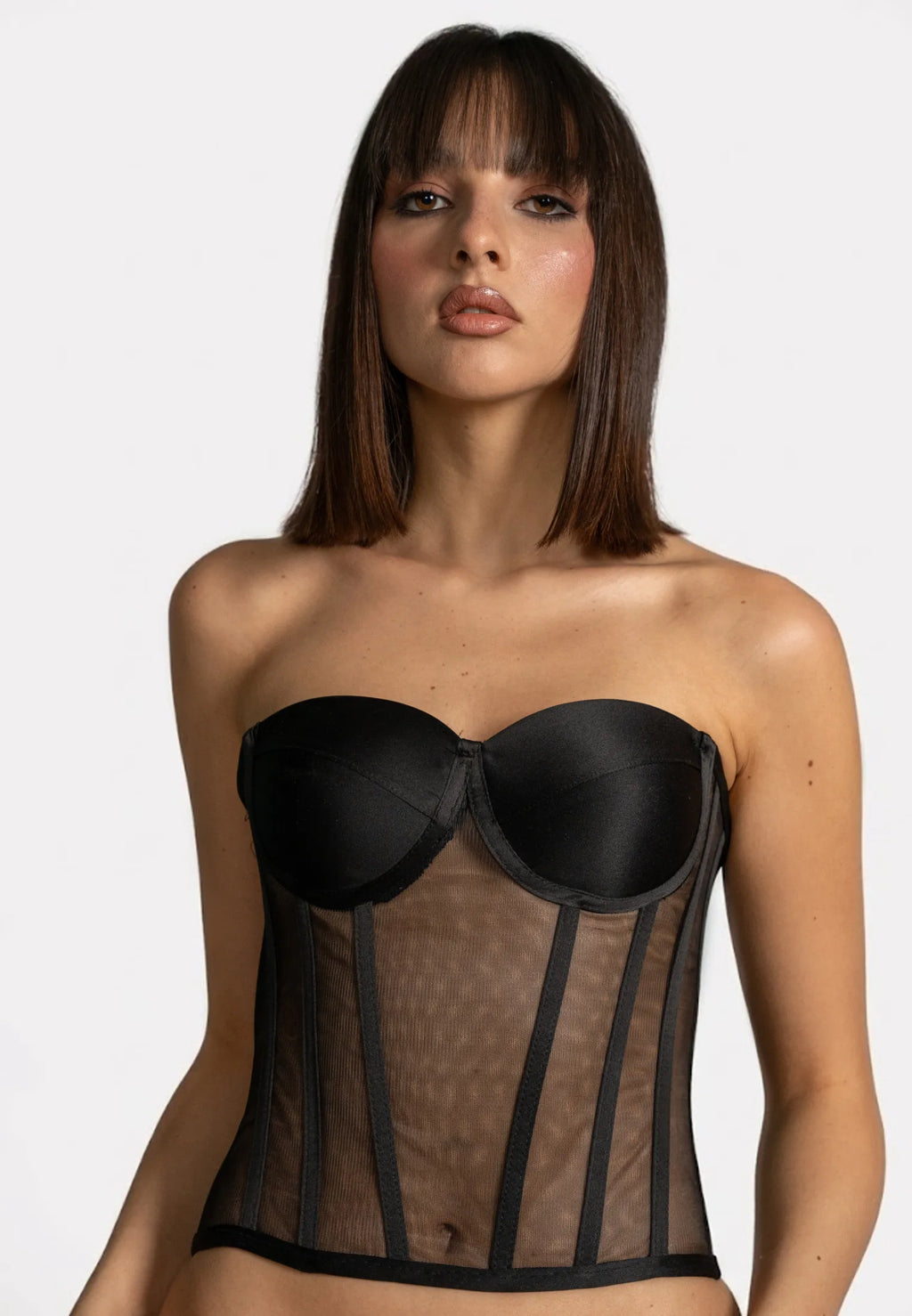 Bustier con stecche a vista - fronte
