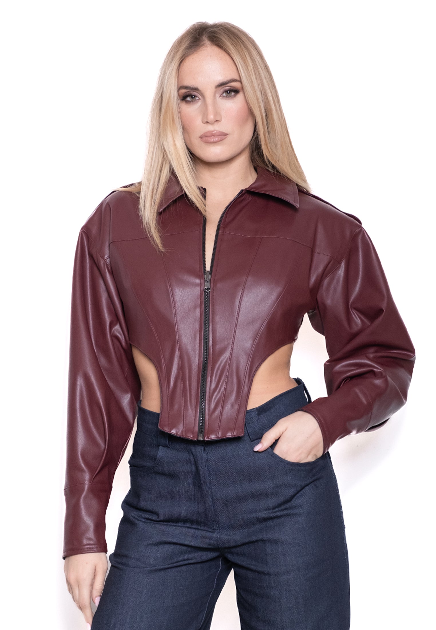 Giacca cropped cut-out - fronte