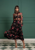 Sheer embroidered gown - fronte