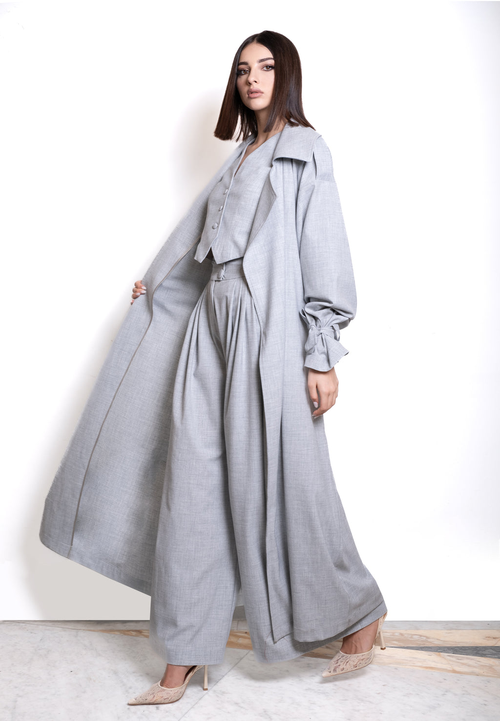 Trench wrap coat