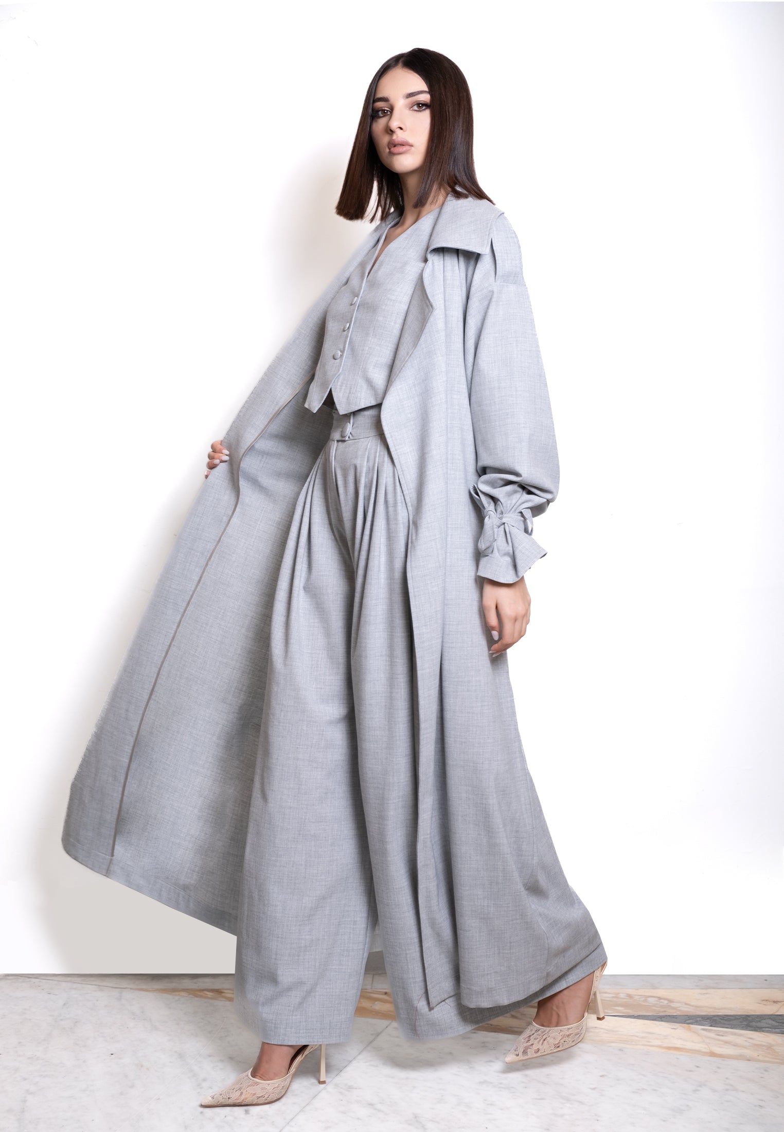 Trench wrap coat